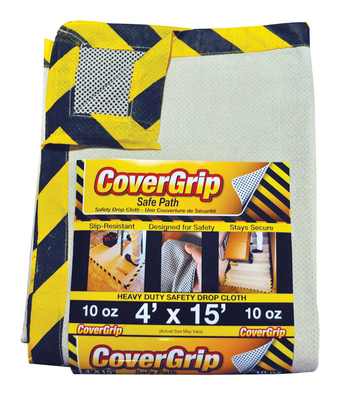 CoverGrip 4 ft. W X 15 ft. L X 0.04 mil 10 oz Safety Canvas Drop Cloth