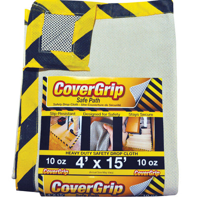 CoverGrip 4 ft. W X 15 ft. L X 0.04 mil 10 oz Safety Canvas Drop Cloth