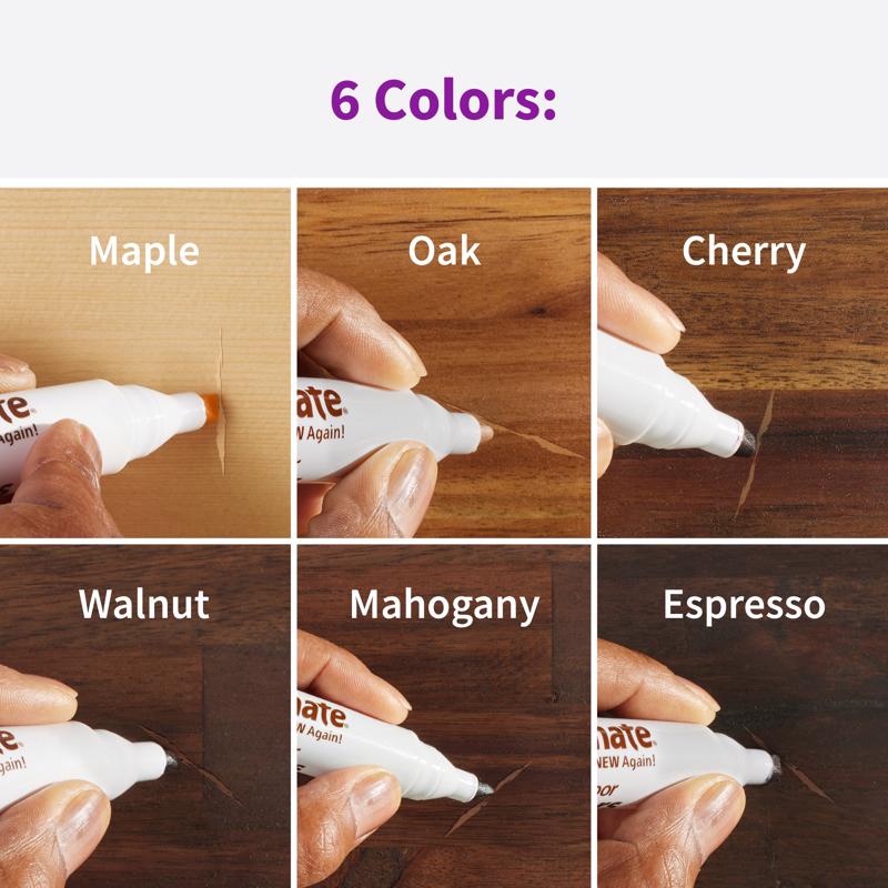 Rejuvenate Assorted Medium Tip Wood and Furniture Repair Markers 6 pk