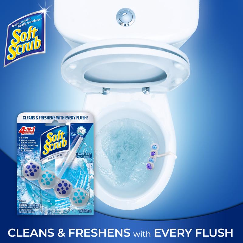 Soft Scrub 4-in-1 Toilet Care Sapphire Waters Scent Toilet Bowl Cleaner 1.76 oz Tablet