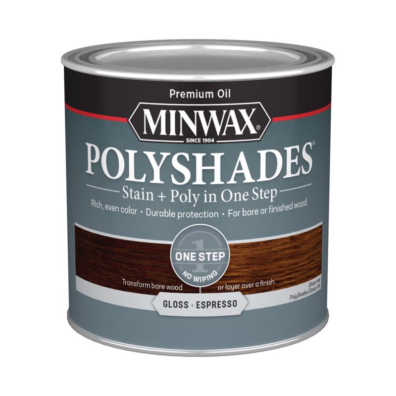 Minwax PolyShades Semi-Transparent Gloss Espresso Oil-Based Stain/Polyurethane Finish 1/2 pt