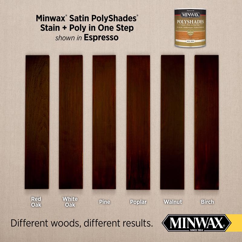 Minwax PolyShades Semi-Transparent Satin Espresso Oil-Based Stain/Polyurethane Finish 1 qt