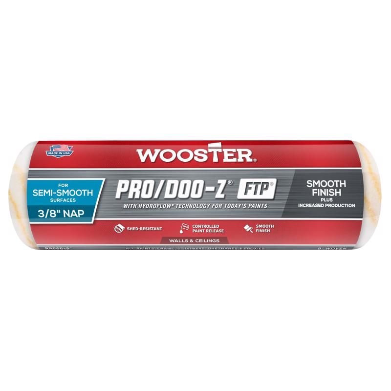 Wooster Pro/Doo-Z FTP Synthetic Blend 9 in. W X 3/8 in. Paint Roller Cover