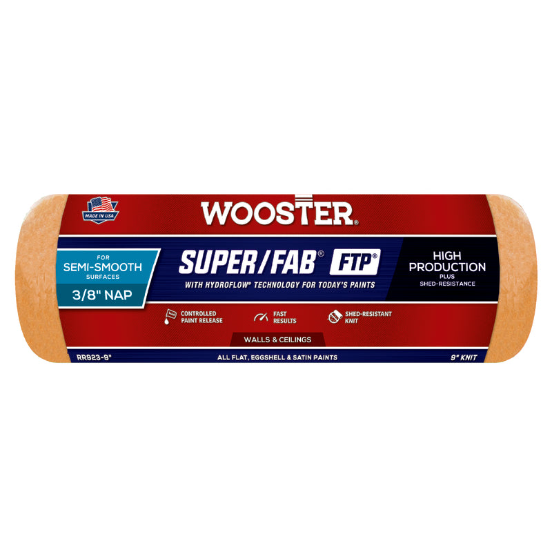 Wooster Super/Fab Fabric 9 in. W X 3/8 in. Paint Roller Cover