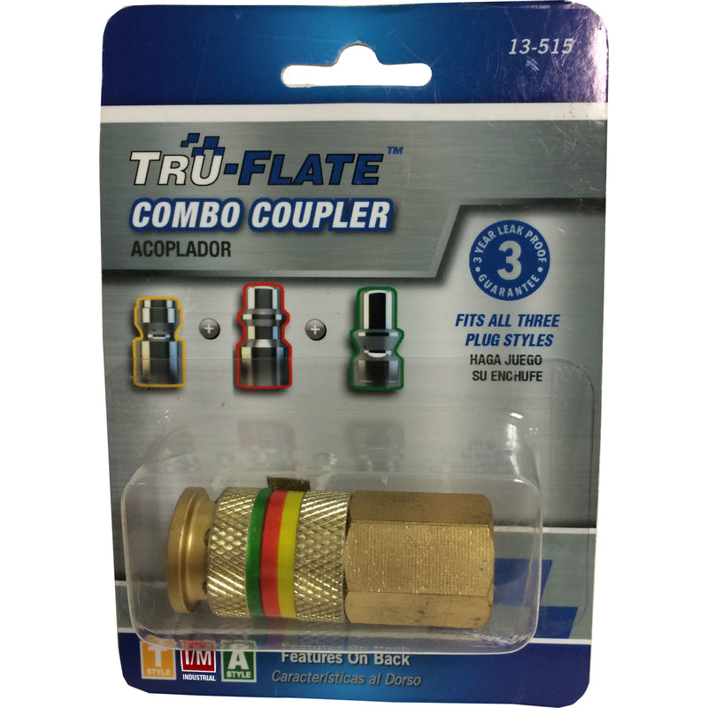 Tru-Flate Combo Coupler Brass Universal Coupler 1/4 Female