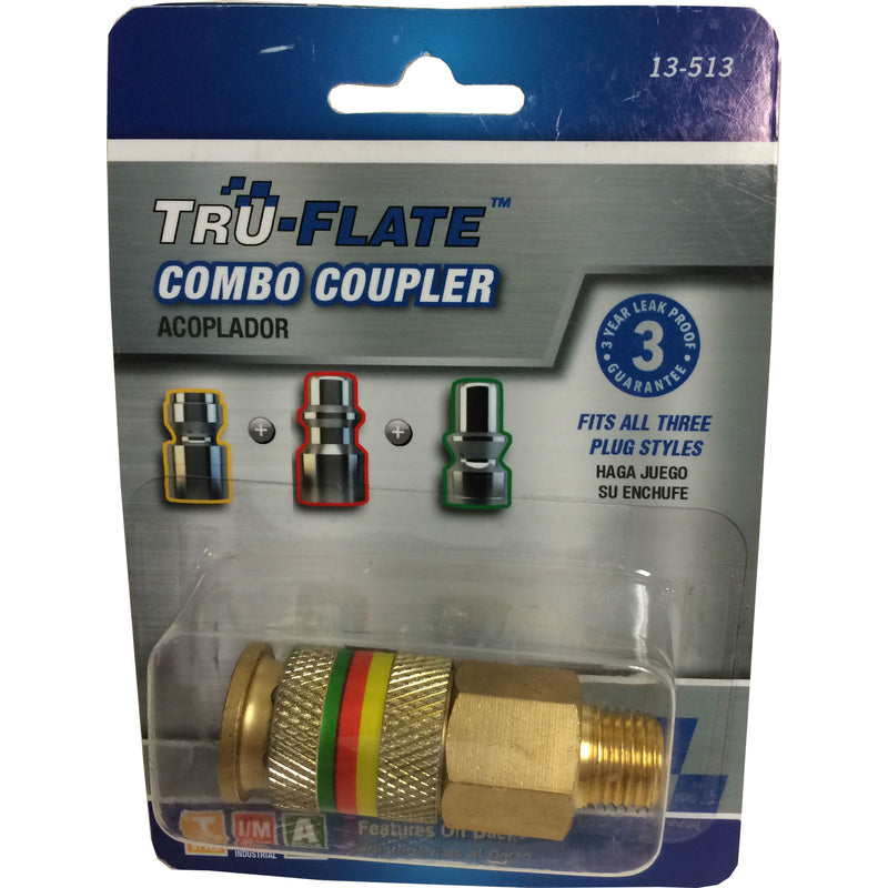 Tru-Flate Combo Coupler Brass Universal Coupler 1/4 Male