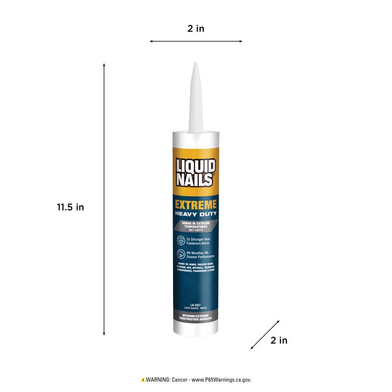 Liquid Nails Extreme Heavy Duty Acrylic Latex Construction Adhesive 10 oz