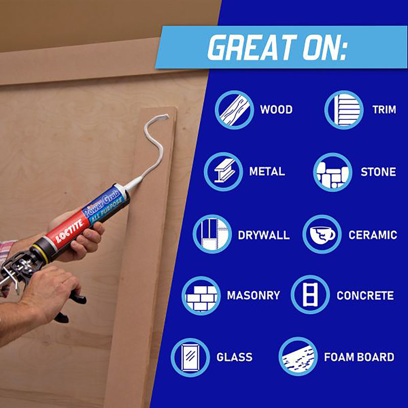 Loctite Power Grab All Purpose Synthetic Latex All Purpose Construction Adhesive 9 oz