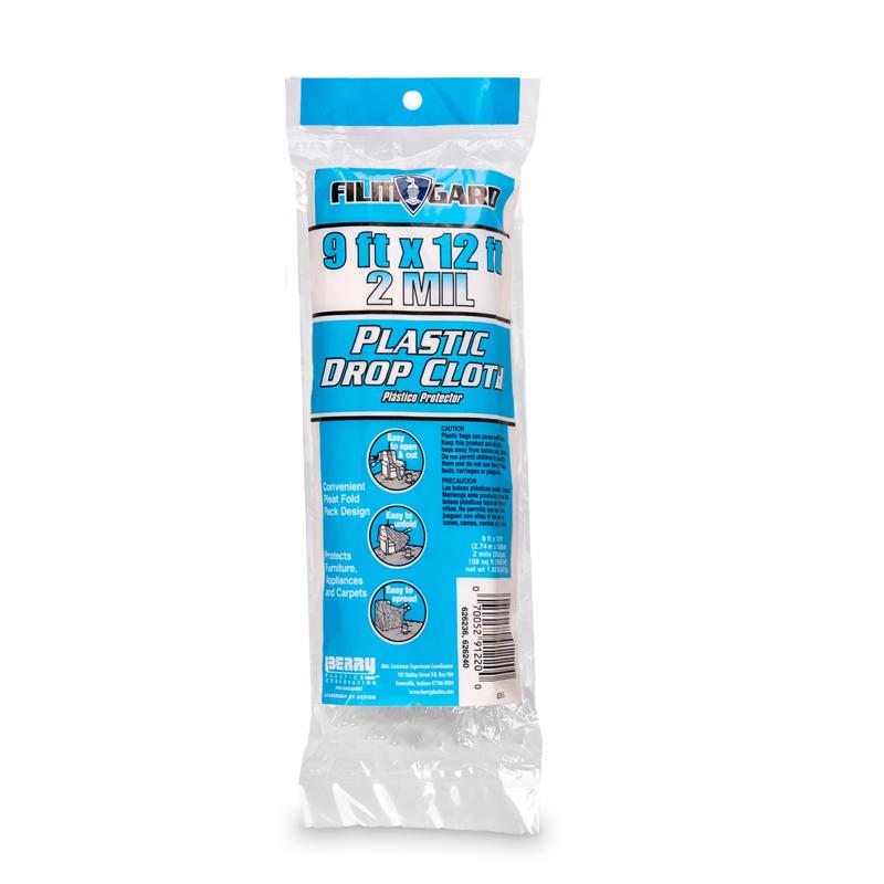 Film-Gard 9 ft. W X 12 ft. L X 2 mil Plastic Drop Cloth