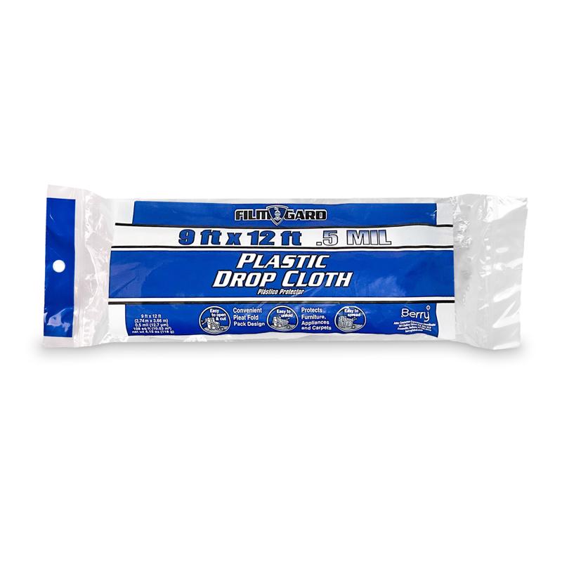 Film-Gard 9 ft. W X 12 ft. L X 0.5 mil Plastic Drop Cloth