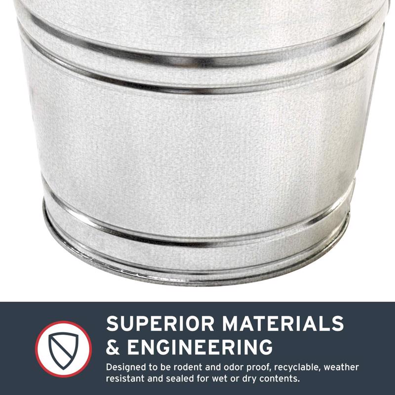 Behrens 10 qt Galvanized Pail Silver