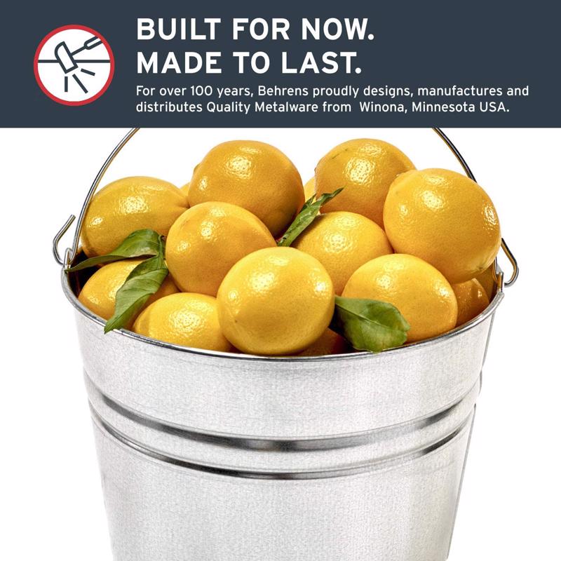 Behrens 10 qt Galvanized Pail Silver