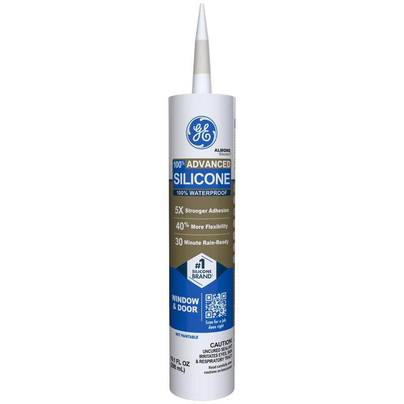 GE Advanced Almond Silicone 2 Window and Door Caulk Sealant 10.1 oz