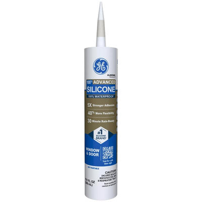 GE Advanced Almond Silicone 2 Window and Door Caulk Sealant 10.1 oz