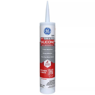 GE Tub & Tile Clear Silicone 1 Tub and Tile Caulk Sealant 10.1 oz