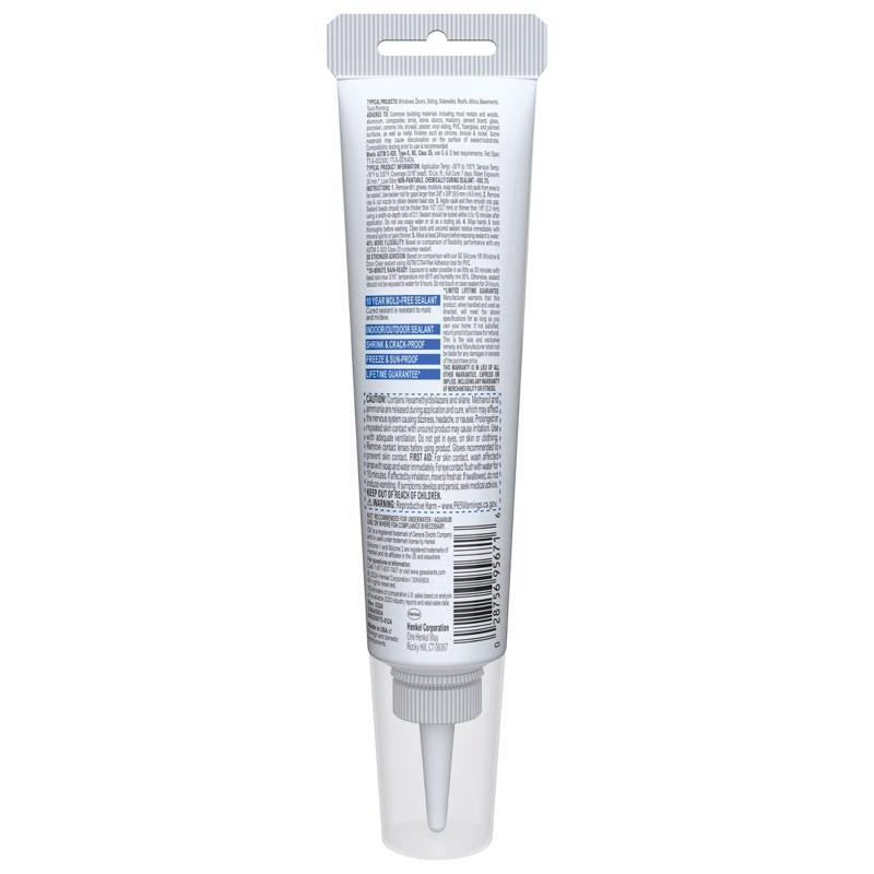 GE Advanced Clear Silicone 2 Window and Door Sealant 2.8 oz