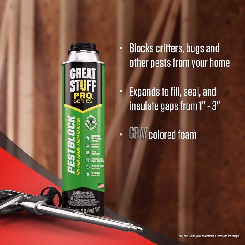 Great Stuff Pro Series Gray Polyurethane Insulating Foam Sealant 20 oz