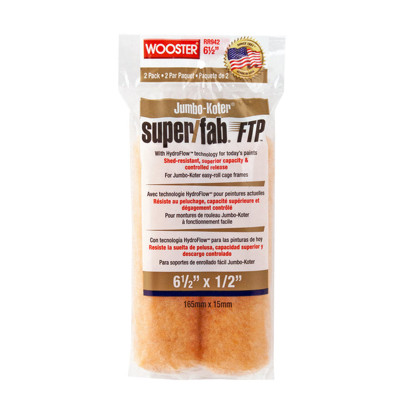 Wooster Super/Fab FTP Synthetic Blend 6-1/2 in. W X 1/2 in. Mini Paint Roller Cover 2 pk