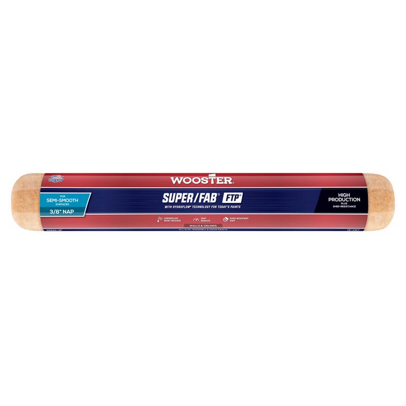 Wooster Super/Fab FTP Synthetic Blend 18 in. W X 3/8 in. Regular Paint Roller Cover