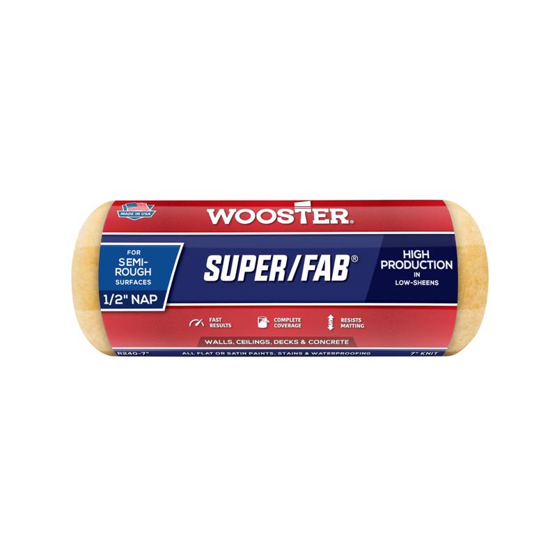 Wooster Super/Fab Knit 7 in. W X 1/2 in. Regular Paint Roller Cover