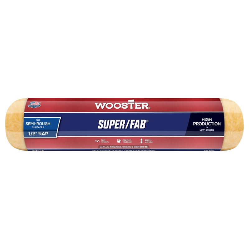Wooster Super/Fab Knit 12 in. W X 1/2 in. Regular Paint Roller Cover