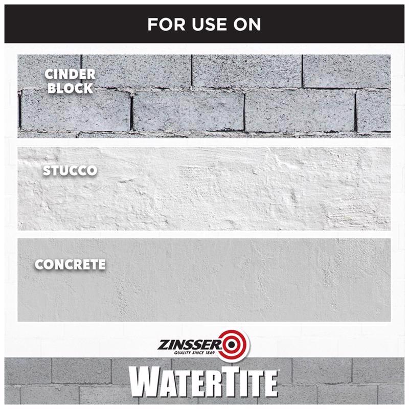Zinsser WaterTite Bright White Smooth Water-Based Acrylic Copolymer Waterproofing Paint 1 qt