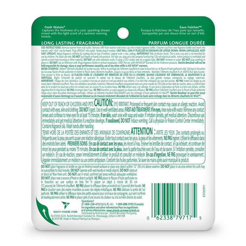 Air Wick Fresh Waters Scent Air Freshener Oil Refill 0.67 oz Liquid