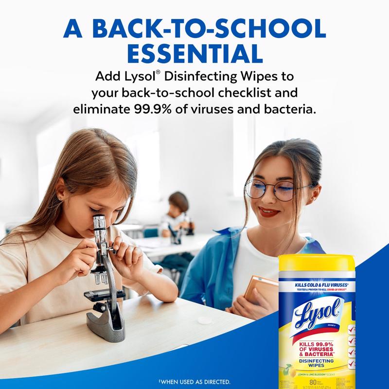 Lysol Lemon & Lime Blossom Scent Disinfecting Wipes 80 ct