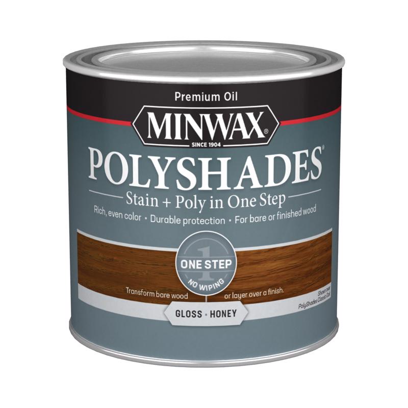 Minwax PolyShades Semi-Transparent Gloss Honey Oil-Based Stain/Polyurethane Finish 1/2 pt
