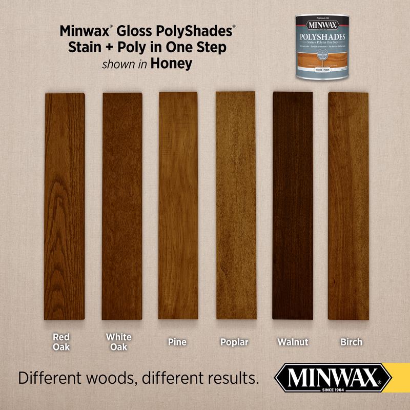 Minwax PolyShades Semi-Transparent Gloss Honey Oil-Based Stain/Polyurethane Finish 1/2 pt