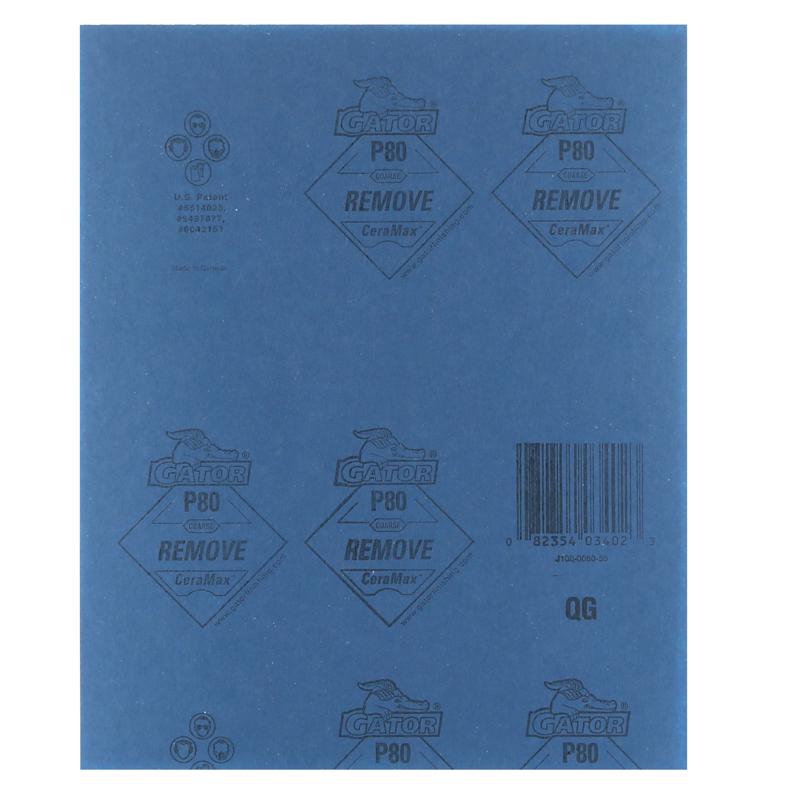 Gator CeraMax 11 in. L X 9 in. W 80 Grit Ceramic Sandpaper
