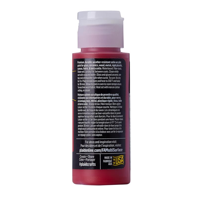 FolkArt Satin Cardinal Red Hobby Paint 2 oz