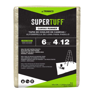 Trimaco SuperTuff 4 ft. W X 12 ft. L X 0.06 mil 6 oz Canvas Drop Cloth