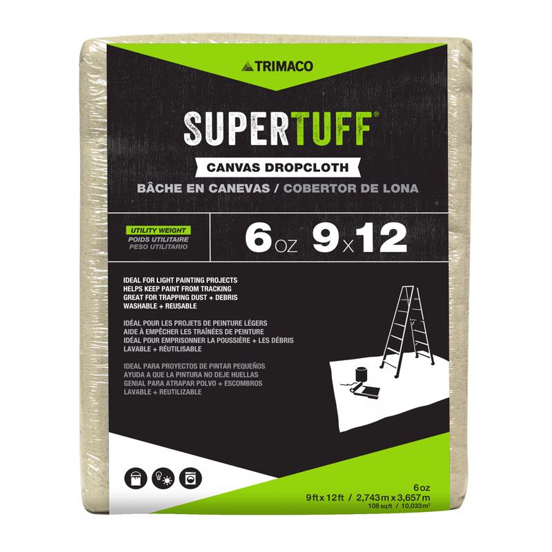 Trimaco SuperTuff 9 ft. W X 12 ft. L X 0.06 mil 6 oz Canvas Drop Cloth