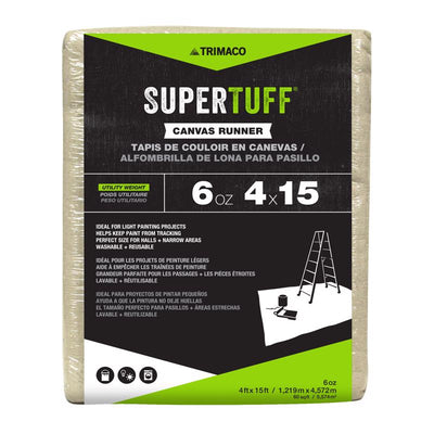 Trimaco SuperTuff 4 ft. W X 15 ft. L X 30 mil 6 oz Canvas Drop Cloth