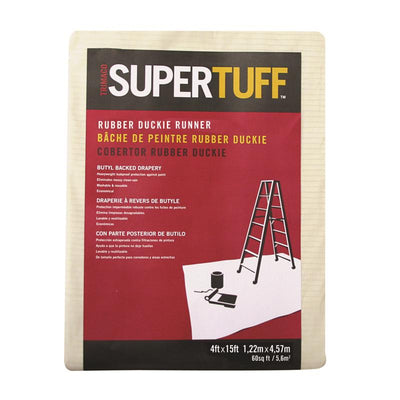 Trimaco SuperTuff 4 ft. W X 15 ft. L X 0.06 mil Butyl Coated Drop Cloth