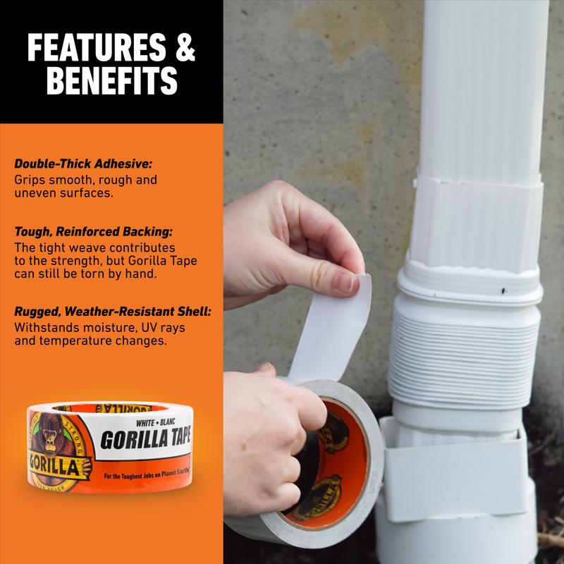 Gorilla 1.88 in. W X 10 yd L White Duct Tape