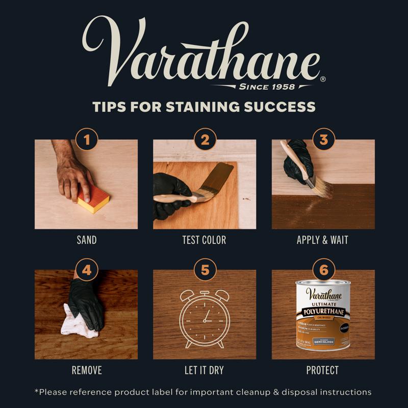 Varathane Semi-Transparent Spring Oak Oil-Based Urethane Modified Alkyd Fast Dry Wood Stain 1 qt