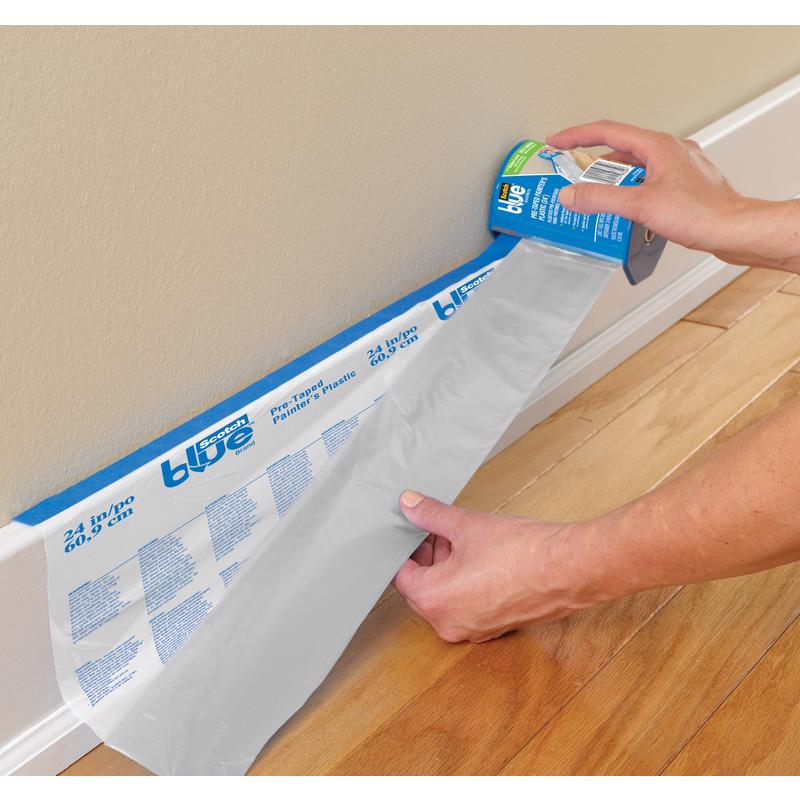 ScotchBlue 30 ft. W X 24 in. L X 0.35 mil Pre-Taped Painter's Plastic