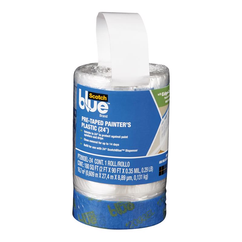 ScotchBlue 30 ft. W X 24 in. L X 0.35 mil Pre-Taped Painter's Plastic
