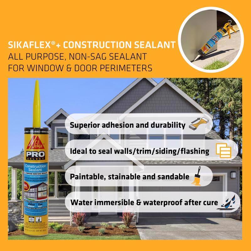Sika Pro Select Dark Bronze Polyurethane Construction Caulk Sealant 10.1 oz