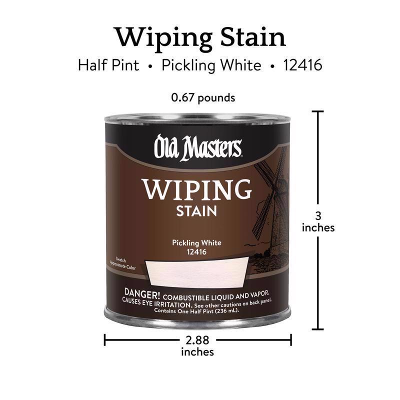 Old Masters Semi-Transparent Pickling White Oil-Based Wiping Stain 1/2 pt