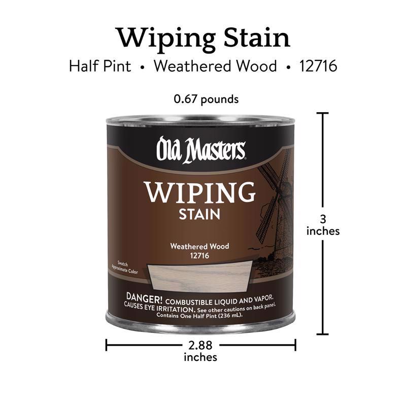 Old Masters Semi-Transparent Weathered Wood Oil-Based Wiping Stain 1/2 pt