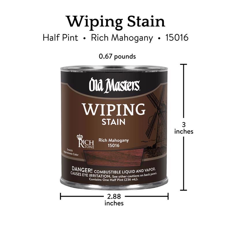Old Masters Semi-Transparent Rich Mahogany Oil-Based Wiping Stain 1/2 pt