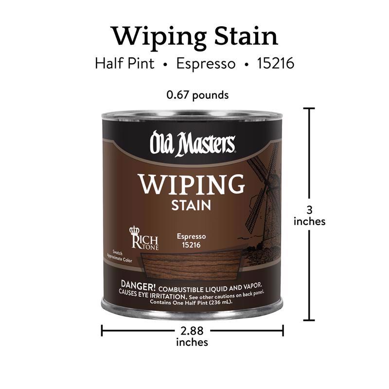 Old Masters Semi-Transparent Espresso Oil-Based Wiping Stain 1/2 pt