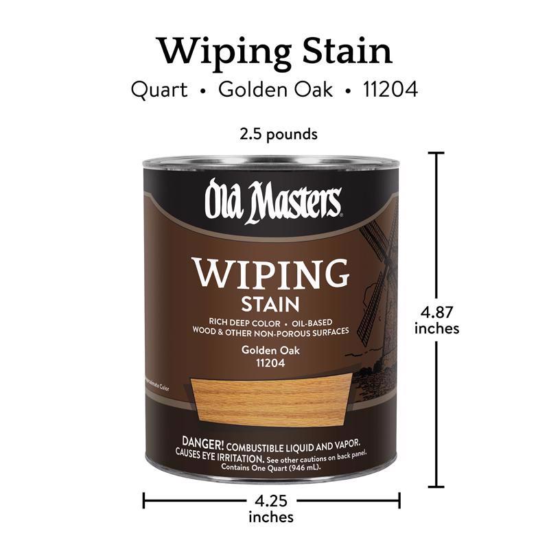 Old Masters Semi-Transparent Golden Oak Oil-Based Wiping Stain 1 qt