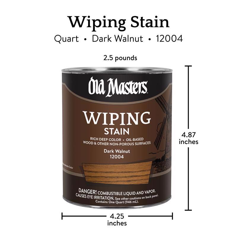 Old Masters Semi-Transparent Dark Walnut Oil-Based Wiping Stain 1 qt