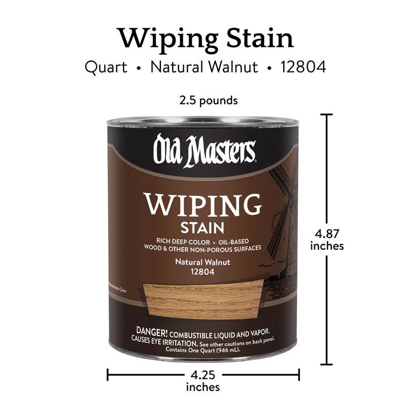 Old Masters Semi-Transparent Natural Walnut Oil-Based Wiping Stain 1 qt