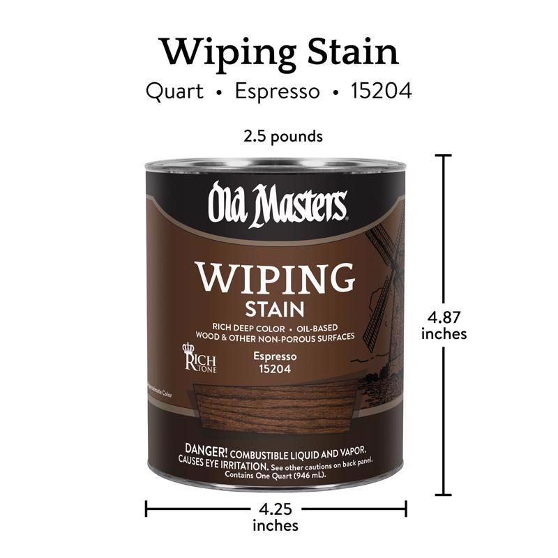 Old Masters Semi-Transparent Espresso Oil-Based Wiping Stain 1 qt