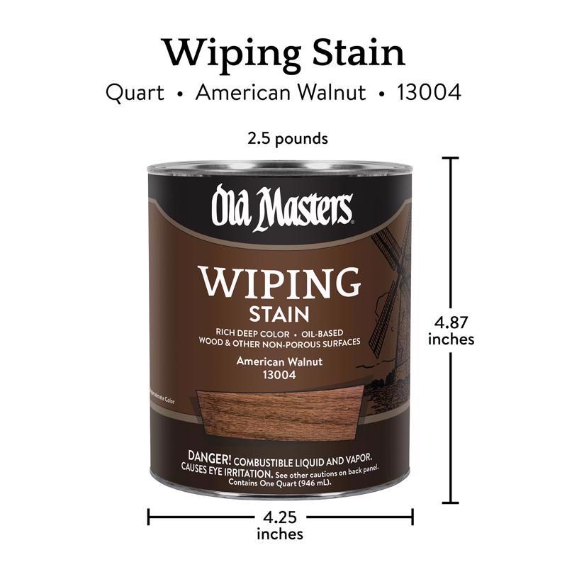 Old Masters Semi-Transparent American Walnut Oil-Based Wiping Stain 1 qt